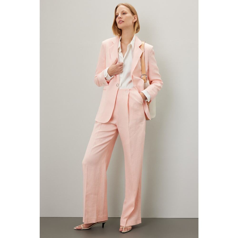BOSS Pink Linen Blend Tapito Pants